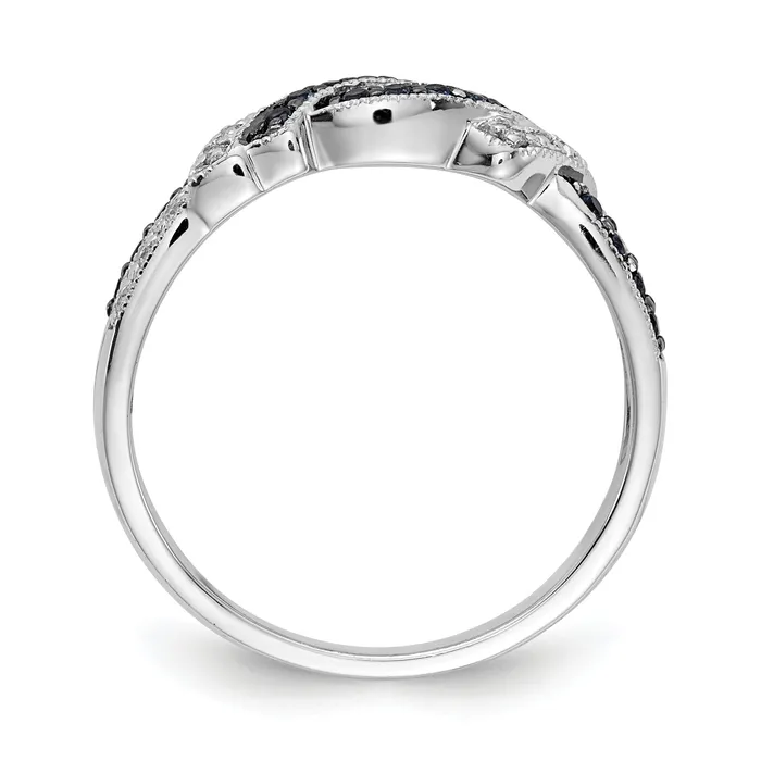 Rings Goldia Solid 14k White Gold wBlacK Rhodium and Blue Simulated CZ Ring