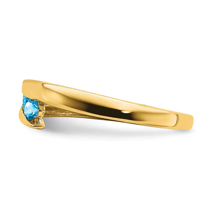 Rings Goldia Solid 14k White Gold wBlacK Rhodium and Blue Simulated CZ Ring
