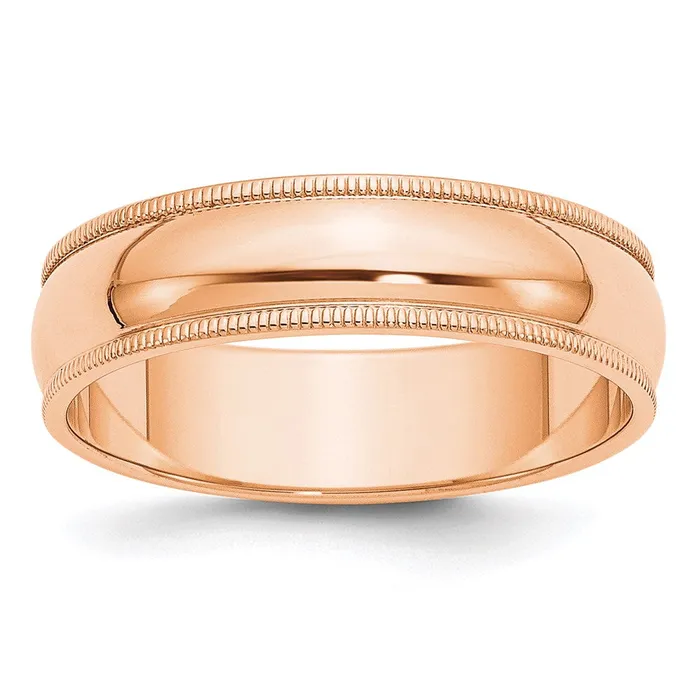 Rings Goldia Solid 14K Yellow Gold Rose Gold 6mm Milgrain HalfRound Wedding MensWomens Wedding Band Ring Size 11 Rings Goldia Solid 14K Yellow Gold Rose Gold 6mm Milgrain HalfRound Wedding MensWomens Wedding Band Ring Size 11