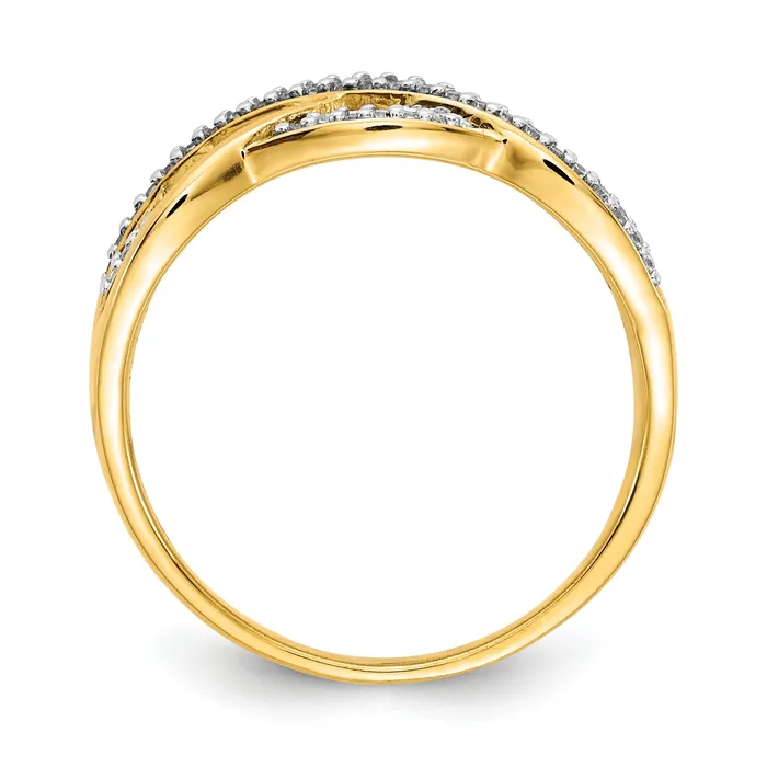 Rings Goldia Solid 14k Yellow Gold Simulated CZ Woven Ring