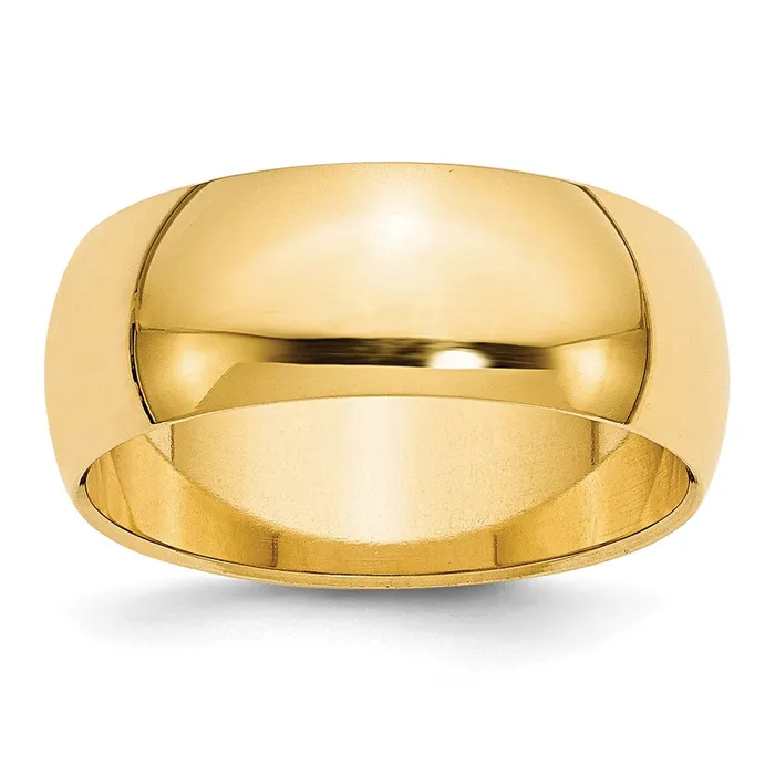 Rings Goldia Solid 18K Yellow Gold 8mm HalfRound Wedding MensWomens Wedding Band Ring Size 7 Rings Goldia Solid 18K Yellow Gold 8mm HalfRound Wedding MensWomens Wedding Band Ring Size 7