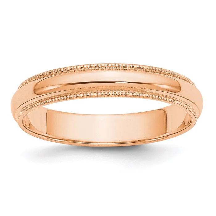 Rings Goldia Solid 18K Yellow Gold Rose Gold 4mm Milgrain HalfRound Wedding MensWomens Wedding Band Ring Size 85 Rings Goldia Solid 18K Yellow Gold Rose Gold 4mm Milgrain HalfRound Wedding MensWomens Wedding Band Ring Size 85