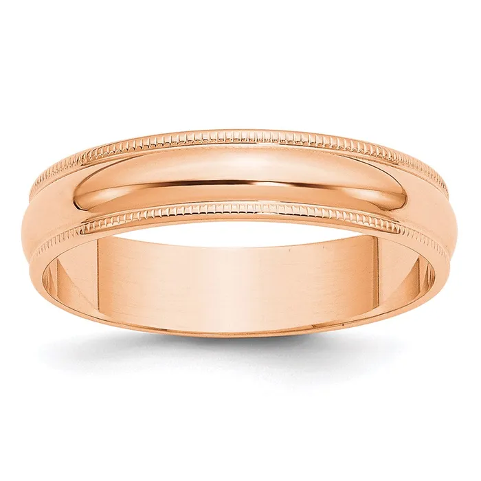 Rings Goldia Solid 18K Yellow Gold Rose Gold 5mm Light Weight Milgrain Half Round MensWomens Wedding Band Ring Size 11 Rings Goldia Solid 18K Yellow Gold Rose Gold 5mm Light Weight Milgrain Half Round MensWomens Wedding Band Ring Size 11