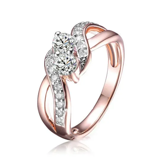 Rings JMS always Original Megan Walford Rose Over Sterling Silver Cubic Zirconia Rings JMS always Original Megan Walford Rose Over Sterling Silver Cubic Zirconia