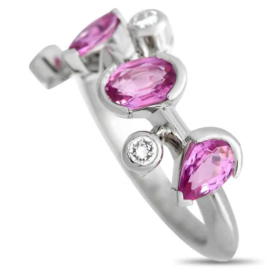 Rings JMS always Original PreOwned Cartier Meli Melo Platinum Diamond and Pink Sapphire Ring Rings JMS always Original PreOwned Cartier Meli Melo Platinum Diamond and Pink Sapphire Ring