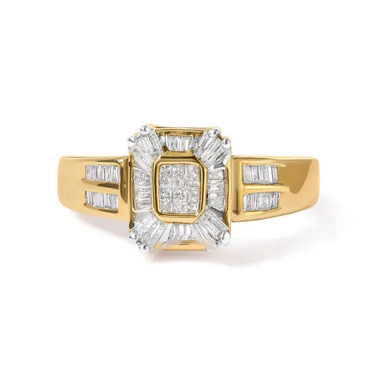 Rings Original Haus of Brilliance 10K Yellow Gold 12 Cttw Diamond Composite and Halo Ring HI Color SI1SI2 Clarity JMS always Rings Original Haus of Brilliance 10K Yellow Gold 12 Cttw Diamond Composite and Halo Ring HI Color SI1SI2 Clarity JMS always