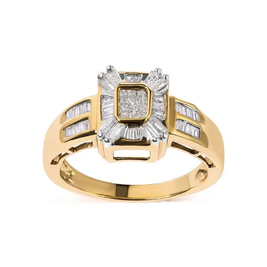 Rings Original Haus of Brilliance 10K Yellow Gold 12 Cttw Diamond Composite and Halo Ring HI Color SI1SI2 Clarity JMS always Rings Original Haus of Brilliance 10K Yellow Gold 12 Cttw Diamond Composite and Halo Ring HI Color SI1SI2 Clarity JMS always