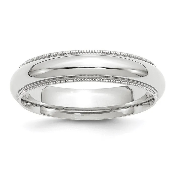 Rings Solid 14K White Gold 5mm Milgrain Comfort Fit MensWomens Wedding Band Ring Size 125 Goldia Rings Solid 14K White Gold 5mm Milgrain Comfort Fit MensWomens Wedding Band Ring Size 125 Goldia