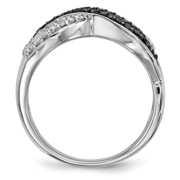 Rings Sterling Silver Black u0026 White Diamond Ring Goldia