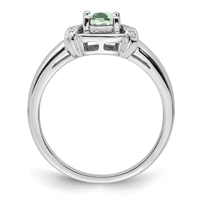 Rings Sterling Silver Rhodium Diamond u0026 Green Quartz Ring Goldia