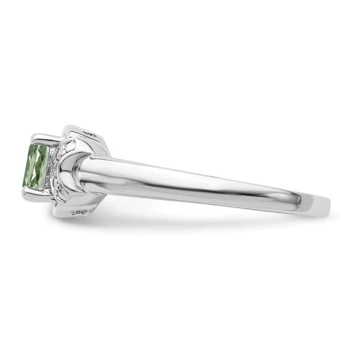 Rings Sterling Silver Rhodium Diamond u0026 Green Quartz Ring Goldia