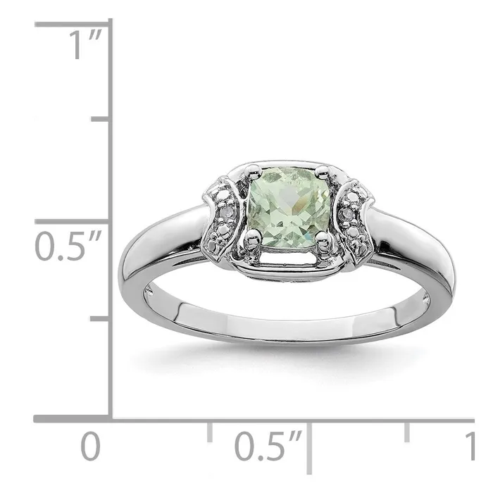Rings Sterling Silver Rhodium Diamond u0026 Green Quartz Ring Goldia