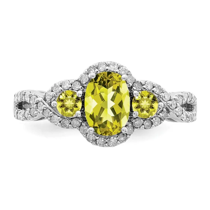 Rings Sterling Silver Rhodium Diamond u0026 Lemon Quartz Ring Goldia
