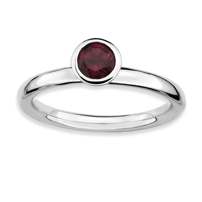 Rings Sterling Silver Stackable Expressions High 5mm Round Rhod Garnet Ring Goldia Rings Sterling Silver Stackable Expressions High 5mm Round Rhod Garnet Ring Goldia