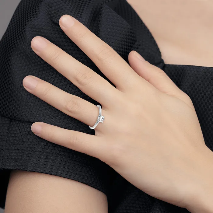 Rings True Origin 14k White Gold 12 Ct Lab Grown Diamond VSSI G Round Solitaire Engagement Ring Goldia