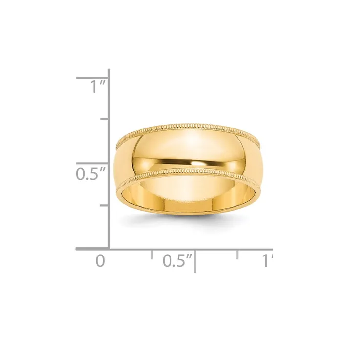 Solid 10K Yellow Gold 8mm Milgrain Half Round MensWomens Wedding Band Ring Size 9 Goldia Rings Solid 10K Yellow Gold 8mm Milgrain Half Round MensWomens Wedding Band Ring Size 9 Goldia Rings