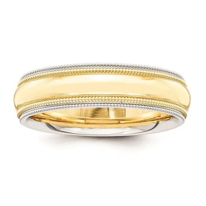 Solid 10K Yellow Gold TwoTone 5mm MilgrainedEdged Size 12 Wedding MensWomens Wedding Band Ring Goldia Rings Solid 10K Yellow Gold TwoTone 5mm MilgrainedEdged Size 12 Wedding MensWomens Wedding Band Ring Goldia Rings