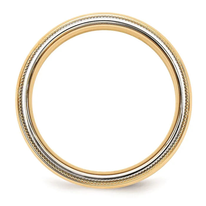 Solid 10K Yellow Gold TwoTone 5mm MilgrainedEdged Size 12 Wedding MensWomens Wedding Band Ring Goldia Rings Solid 10K Yellow Gold TwoTone 5mm MilgrainedEdged Size 12 Wedding MensWomens Wedding Band Ring Goldia Rings