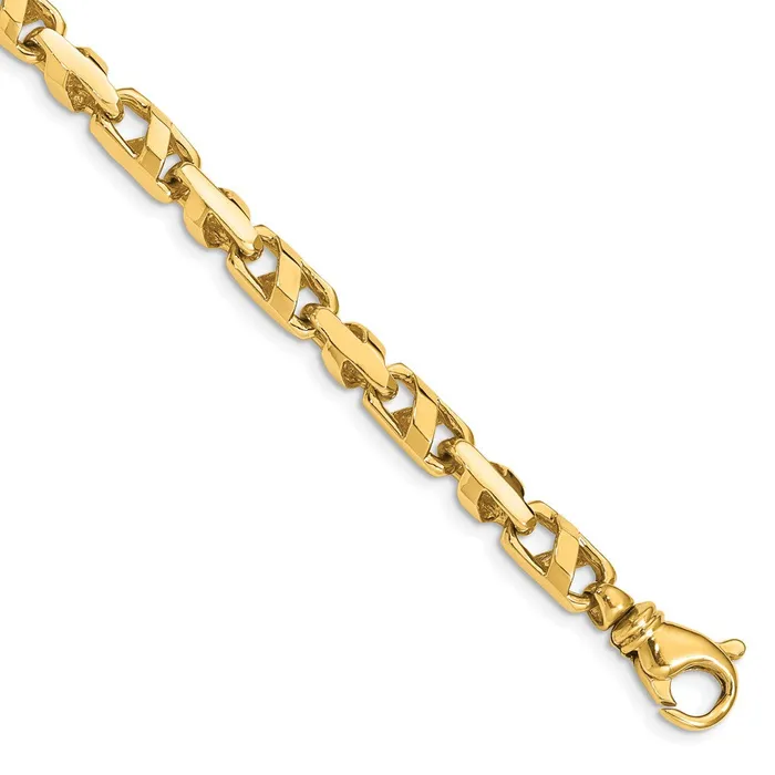 Solid 14K Yellow Gold 18 inch 55mm Fancy Link with Fancy Lobster Clasp Chain Necklace MDS Necklaces Solid 14K Yellow Gold 18 inch 55mm Fancy Link with Fancy Lobster Clasp Chain Necklace MDS Necklaces
