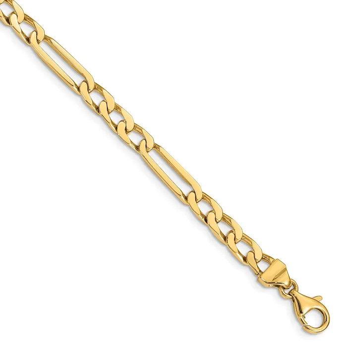 Solid 14K Yellow Gold 18 inch 5mm Hand Polished Figaro Link with Fancy Lobster Clasp Chain Necklace MDS Necklaces Solid 14K Yellow Gold 18 inch 5mm Hand Polished Figaro Link with Fancy Lobster Clasp Chain Necklace MDS Necklaces