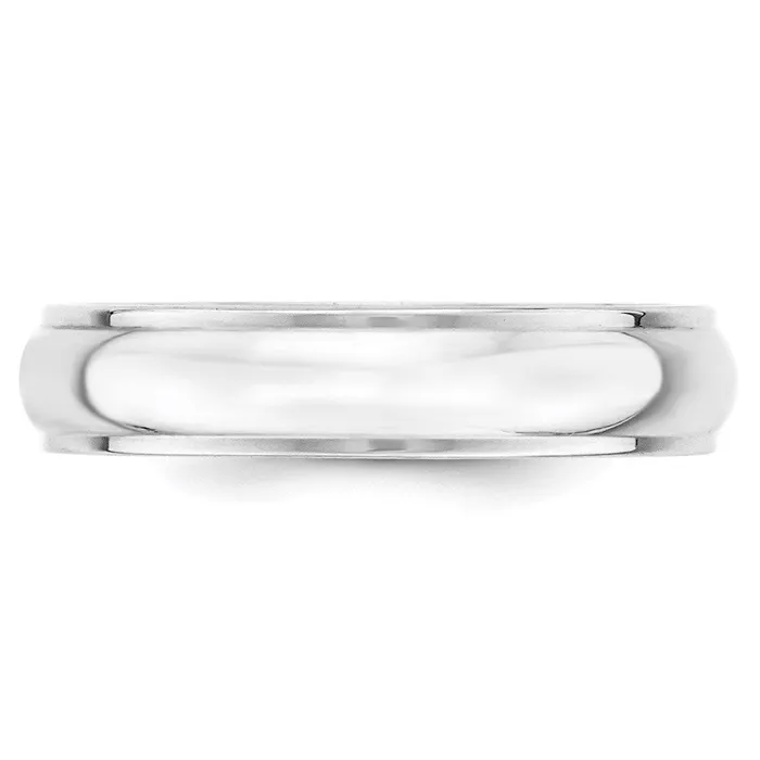 Solid 18K White Gold 5mm Half Round with Edge MensWomens Wedding Band Ring Size 105 Goldia Rings Solid 18K White Gold 5mm Half Round with Edge MensWomens Wedding Band Ring Size 105 Goldia Rings