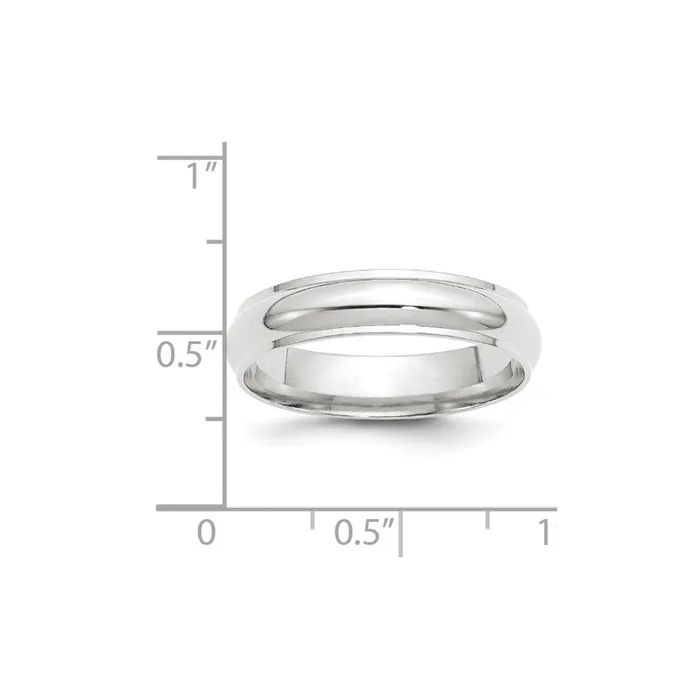 Solid 18K White Gold 5mm Half Round with Edge MensWomens Wedding Band Ring Size 105 Goldia Rings Solid 18K White Gold 5mm Half Round with Edge MensWomens Wedding Band Ring Size 105 Goldia Rings