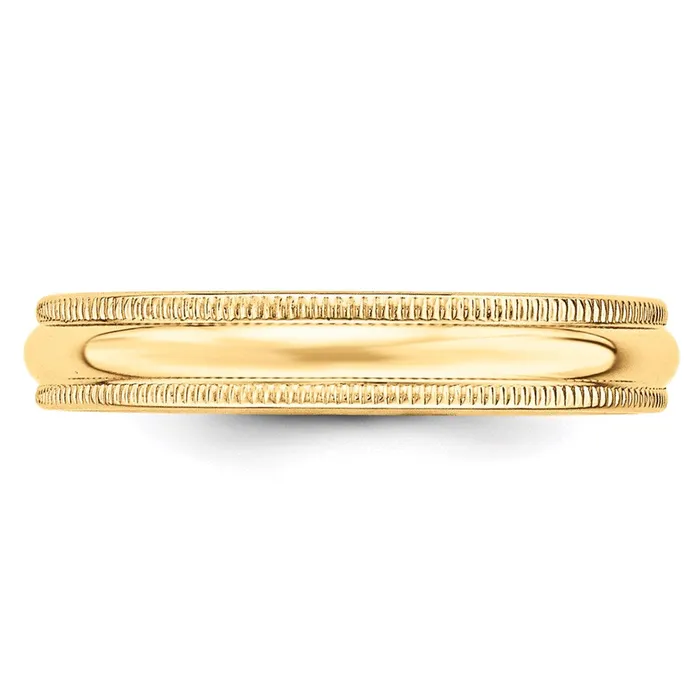 Solid 18K Yellow Gold 4mm Light Weight Milgrain Half Round MensWomens Wedding Band Ring Size 55 Goldia Rings Solid 18K Yellow Gold 4mm Light Weight Milgrain Half Round MensWomens Wedding Band Ring Size 55 Goldia Rings