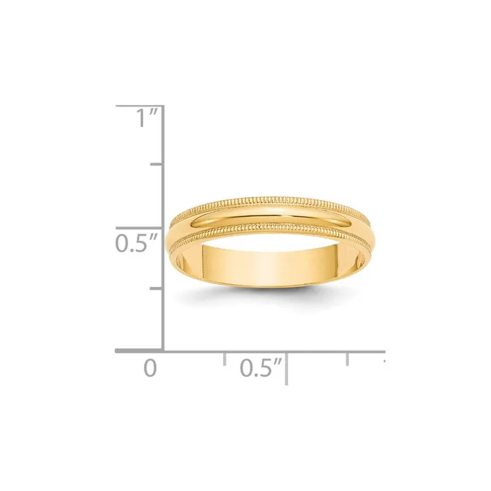 Solid 18K Yellow Gold 4mm Light Weight Milgrain Half Round MensWomens Wedding Band Ring Size 55 Goldia Rings Solid 18K Yellow Gold 4mm Light Weight Milgrain Half Round MensWomens Wedding Band Ring Size 55 Goldia Rings