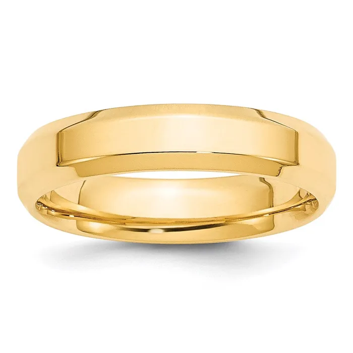 Solid 18K Yellow Gold 5mm Bevel Edge Comfort Fit MensWomens Wedding Band Ring Size 4 Goldia Rings Solid 18K Yellow Gold 5mm Bevel Edge Comfort Fit MensWomens Wedding Band Ring Size 4 Goldia Rings