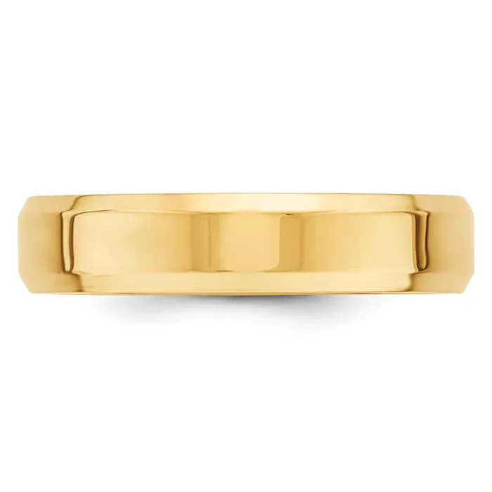 Solid 18K Yellow Gold 5mm Bevel Edge Comfort Fit MensWomens Wedding Band Ring Size 4 Goldia Rings Solid 18K Yellow Gold 5mm Bevel Edge Comfort Fit MensWomens Wedding Band Ring Size 4 Goldia Rings