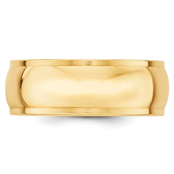 Solid 18K Yellow Gold 8mm Half Round with Edge MensWomens Wedding Band Ring Size 135 Goldia Rings Solid 18K Yellow Gold 8mm Half Round with Edge MensWomens Wedding Band Ring Size 135 Goldia Rings