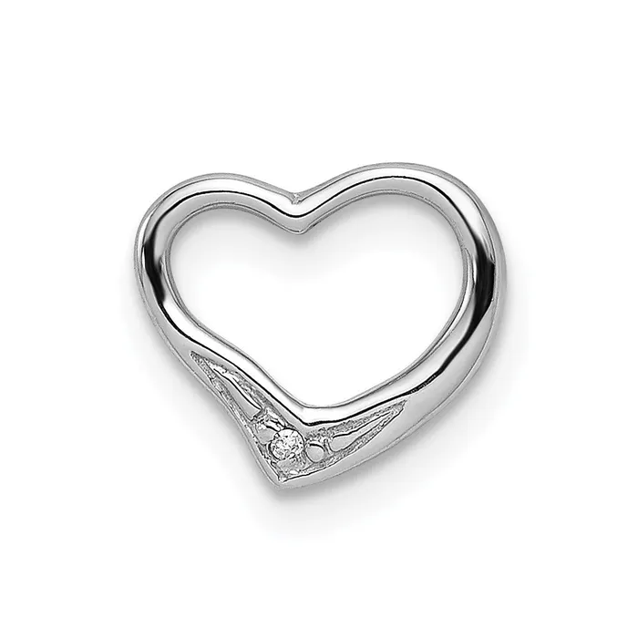 Sterling Silver Rhodium Diamond Floating Heart Pendant Goldia Necklaces