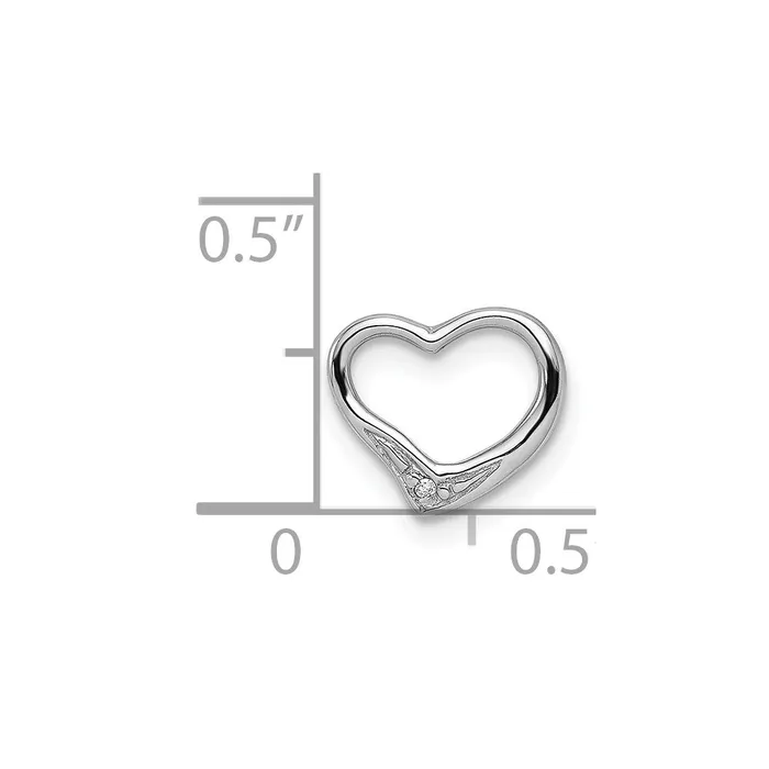 Sterling Silver Rhodium Diamond Floating Heart Pendant Goldia Necklaces