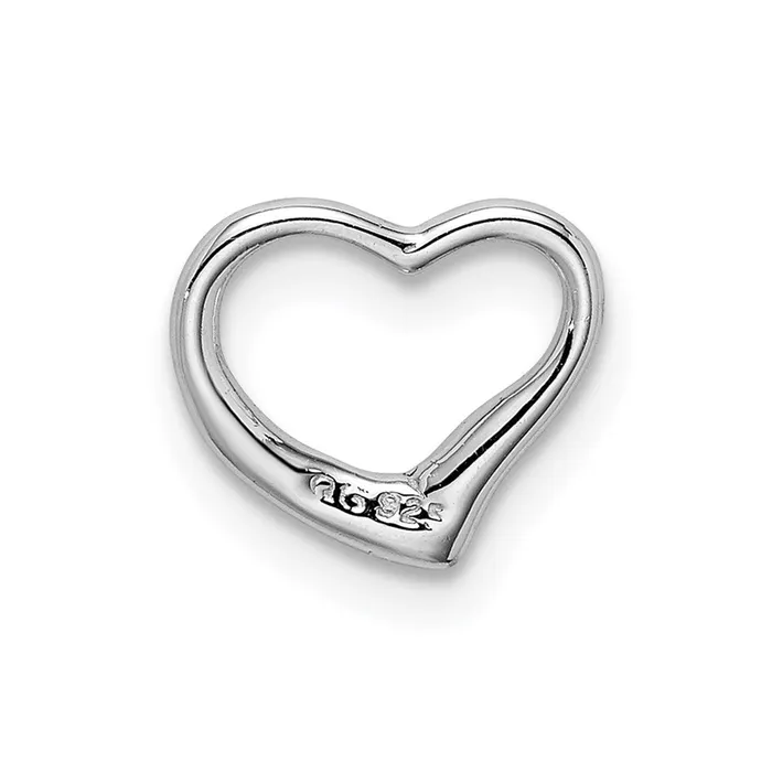 Sterling Silver Rhodium Diamond Floating Heart Pendant Goldia Necklaces