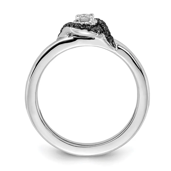 Sterling Silver Stackable Expressions Polished WhiteBlack Diamond Ring Goldia Rings