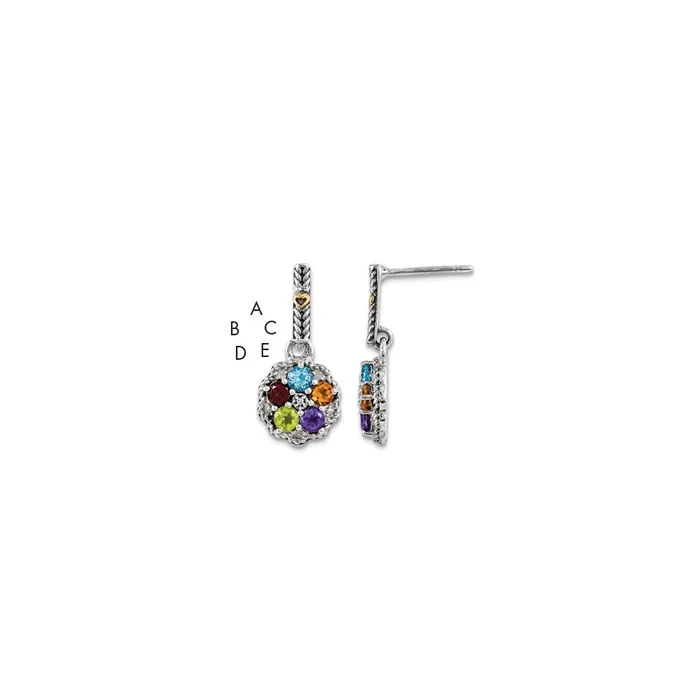 Sterling Silver u0026 14k Fivestone and Diamond Mothers Earring Goldia Earrings Sterling Silver u0026 14k Fivestone and Diamond Mothers Earring Goldia Earrings