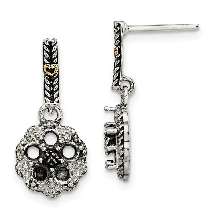 Sterling Silver u0026 14k Fivestone and Diamond Mothers Earring Goldia Earrings