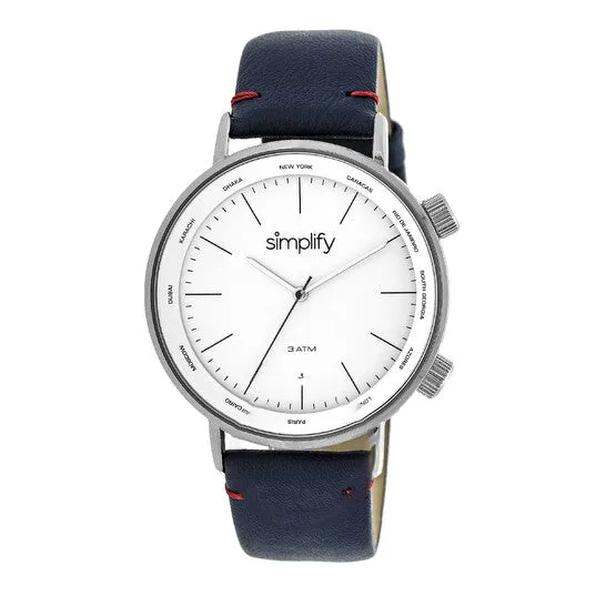 Watches JMS always Original Simplify The 3300 White Dial Navy Leather Watch SIM3302 Watches JMS always Original Simplify The 3300 White Dial Navy Leather Watch SIM3302