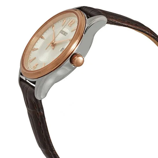 Watches Original Seiko Noble Quartz Silver Dial Brown Leather Ladies Watch SUR428 JMS always Watches Original Seiko Noble Quartz Silver Dial Brown Leather Ladies Watch SUR428 JMS always