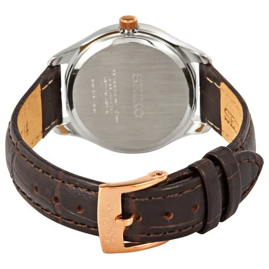 Watches Original Seiko Noble Quartz Silver Dial Brown Leather Ladies Watch SUR428 JMS always Watches Original Seiko Noble Quartz Silver Dial Brown Leather Ladies Watch SUR428 JMS always