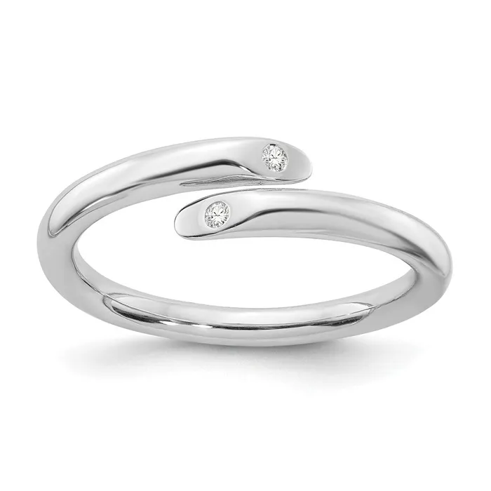White Ice Sterling Silver Rhodiumplated Diamond Ring Goldia Rings