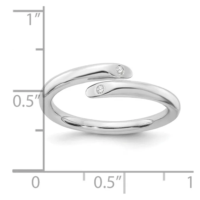 White Ice Sterling Silver Rhodiumplated Diamond Ring Goldia Rings