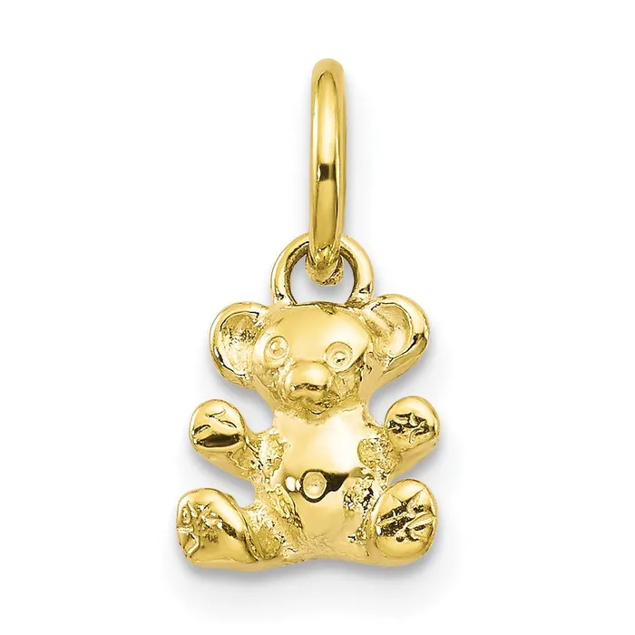 10k 3D Teddy Bear Charm TreasureFineJewelers Charm Necklaces