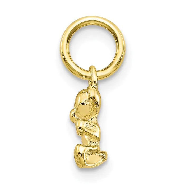 10k 3D Teddy Bear Charm TreasureFineJewelers Charm Necklaces