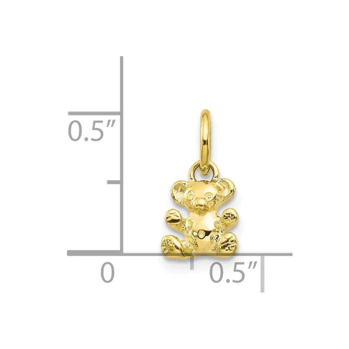 10k 3D Teddy Bear Charm TreasureFineJewelers Charm Necklaces