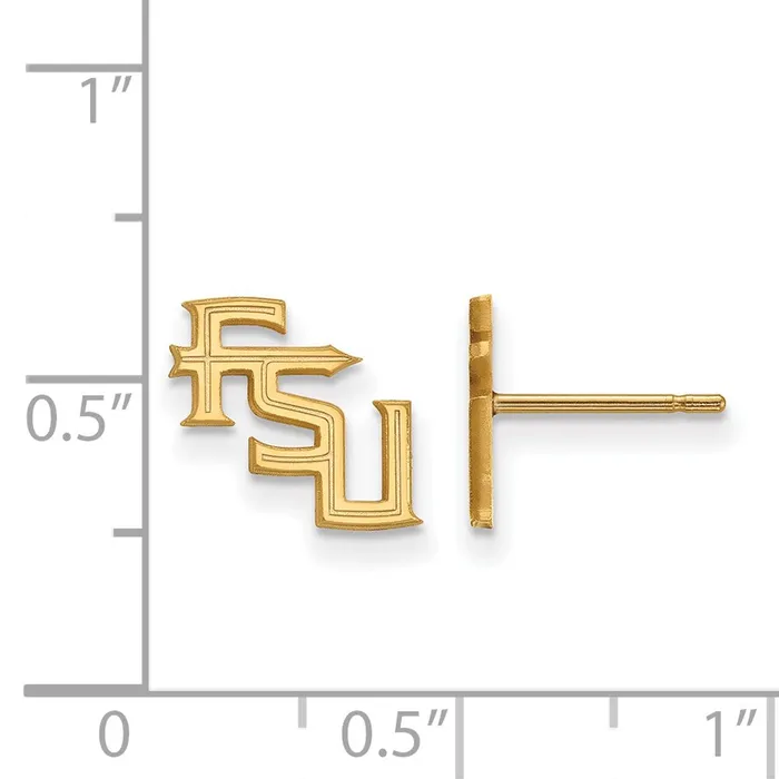 10k Gold Florida State University XS Post Earrings TreasureFineJewelers Earrings