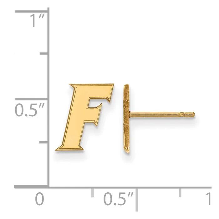 10k Gold University of Florida Letter F Extra Small Post Earrings TreasureFineJewelers Earrings