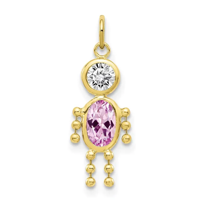 10k June Boy Birthstone Charm TreasureFineJewelers Charm Necklaces