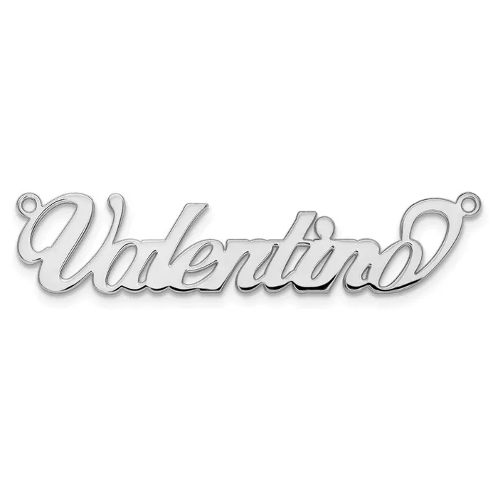 10K White Gold Polished Name Plate TreasureFineJewelers Necklaces