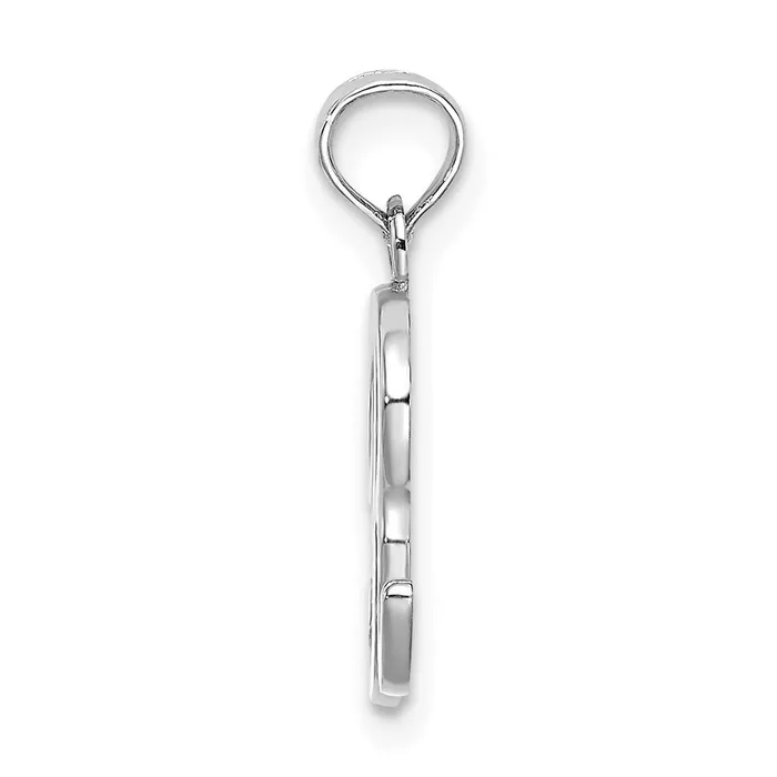 10K White Gold Polished R Script Initial Charm TreasureFineJewelers Charm Necklaces